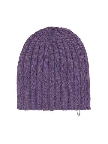 Purple Cashmere Safety Pin Beanie, 1