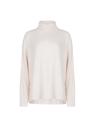 Pink Ribbed-Knit Cashmere Sweater, 1