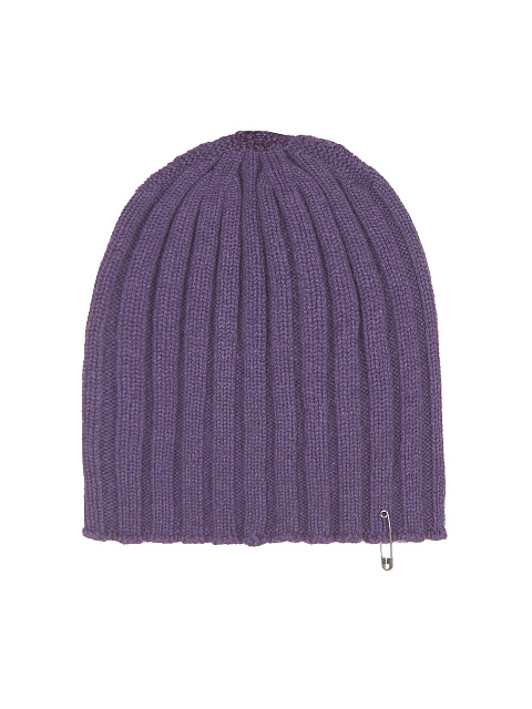 Purple Cashmere Safety Pin Beanie, 1
