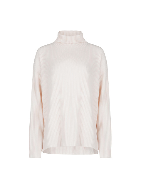 Pink Ribbed-Knit Cashmere Sweater, 1