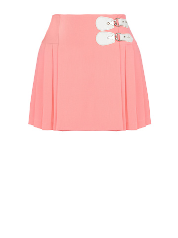 Pink Pleated Mini Skirt, 1