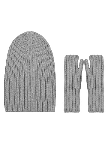 Grey Set Of Mittens & Beanie, 1