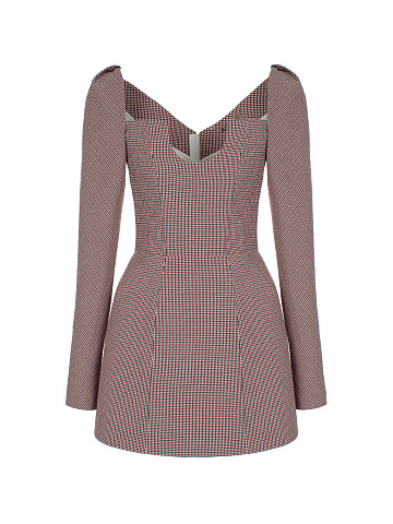 Red Checkered Mini Dress, 1