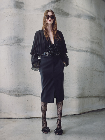 Black chiffon blouse, 2