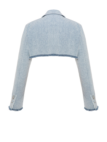 Light Blue Washed Denim Bolero Jacket, 2