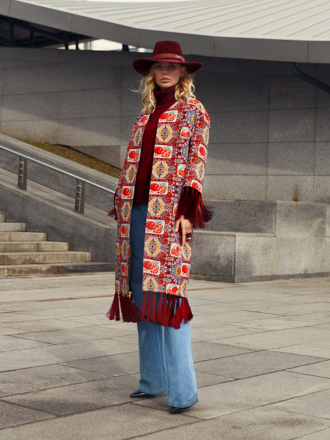 Red Pattern & Fringe Cape, 7