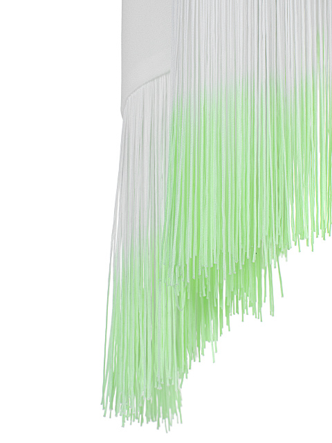White & Neon Green Fringed Chiffon Tunic, 5 White & Neon Green Fringed Chiffon Tunic, 5