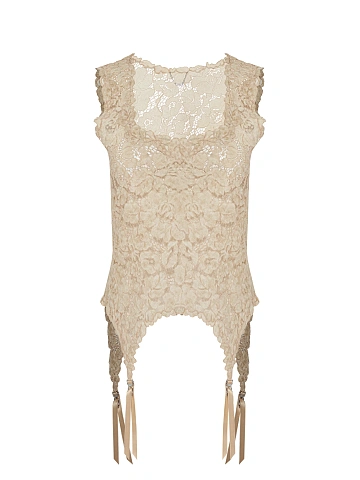 Beige Lace Tank Top, 1