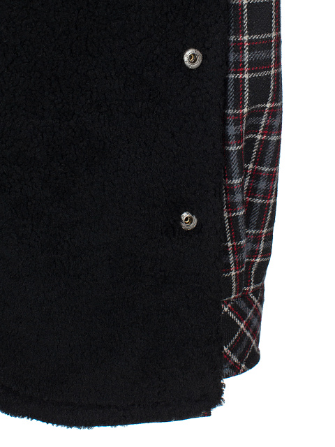 Black Checkered Wool & Shearling Jacket, 5 Black Checkered Wool & Shearling Jacket, 5