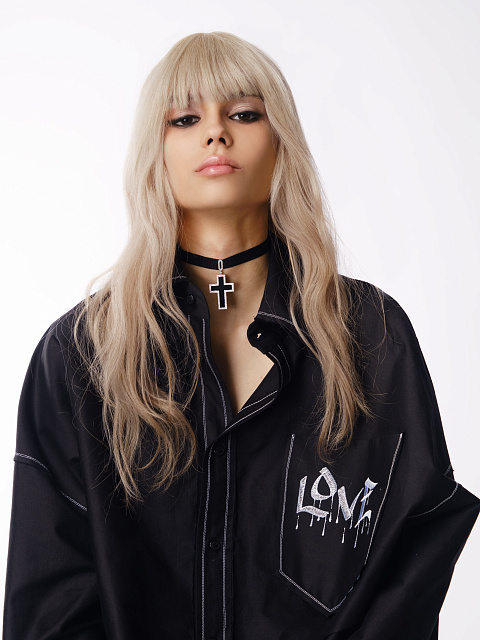 White Gold, Agate & Diamonds Cross Pendant, 4