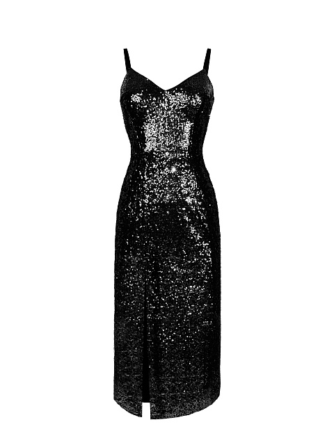 Black Sequined Midi Dress, 1 Black Sequined Midi Dress, 1