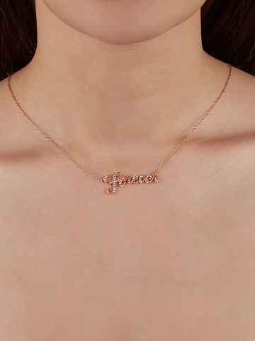 "Forever" pendant necklace made of rose gold and diamonds, 2