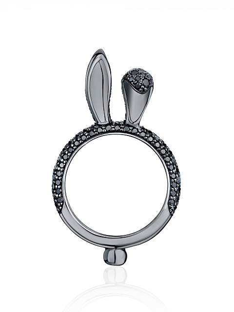 Black Gold & Black Diamonds Rabbit Ring, 1