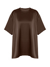 Футболка оверсайз из темно-коричневого шелка 