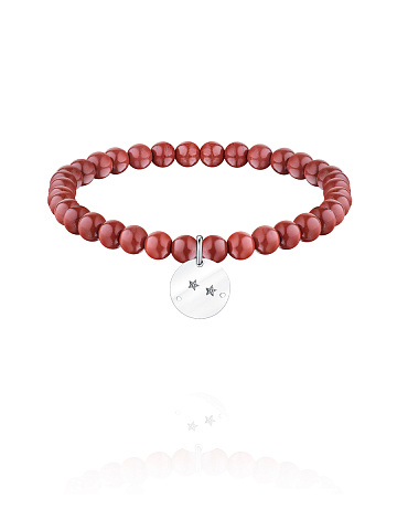 Silver & Jasper Beaded Bracelet, 1