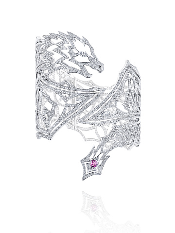 Round Diamond & Oval Ruby & White Gold Bracelet, 1