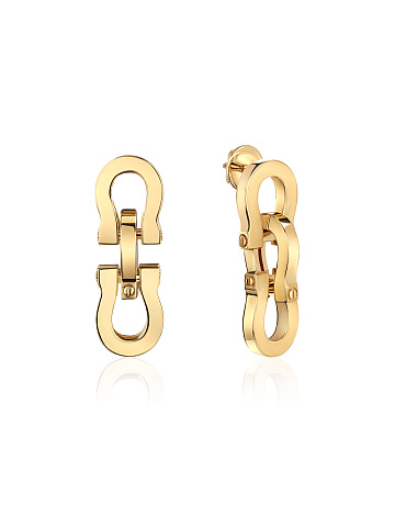 Yellow gold horseshoe earrings, 1