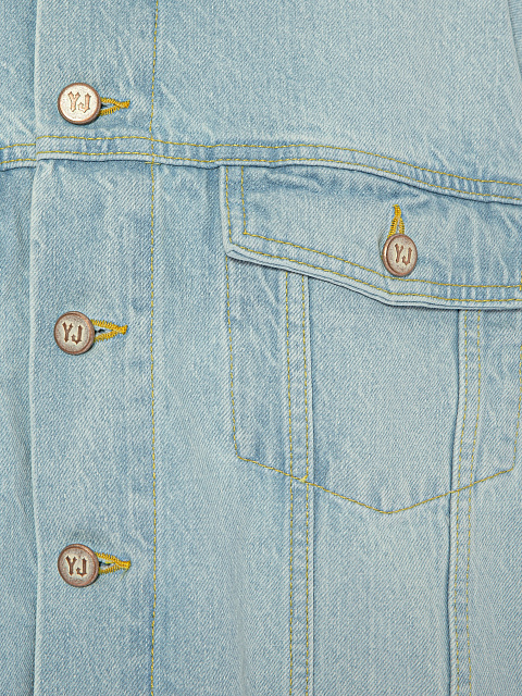 Blue Denim Cropped Jacket, 3