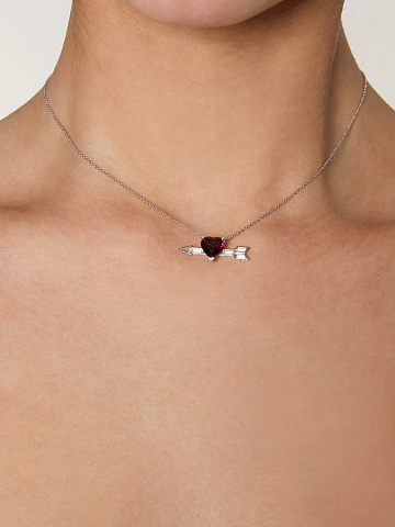 White gold necklace with heart-cut spinel, 2