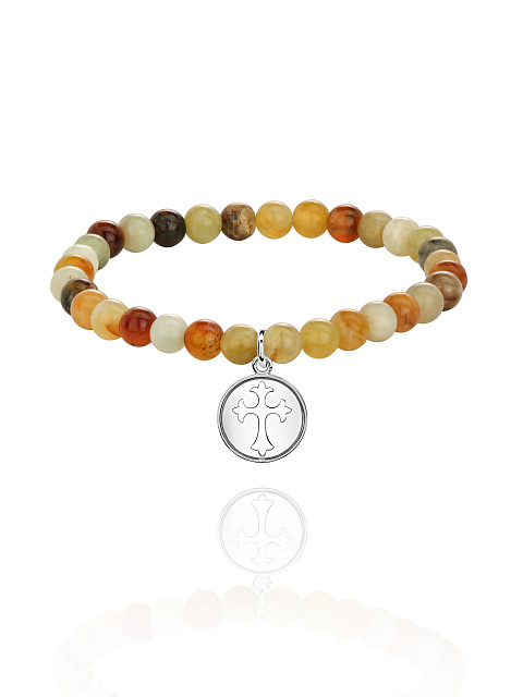 Silver & Jade Beaded Bracelet, 1