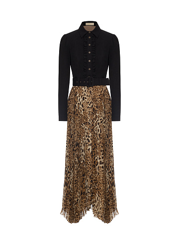 Black Denim Midi Dress, 1