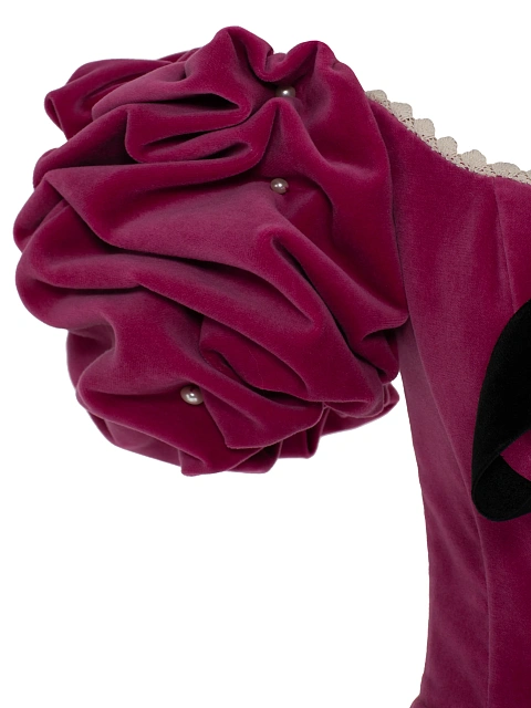 Pink Velvet Mini Dress With Bow, 5 Pink Velvet Mini Dress With Bow, 5