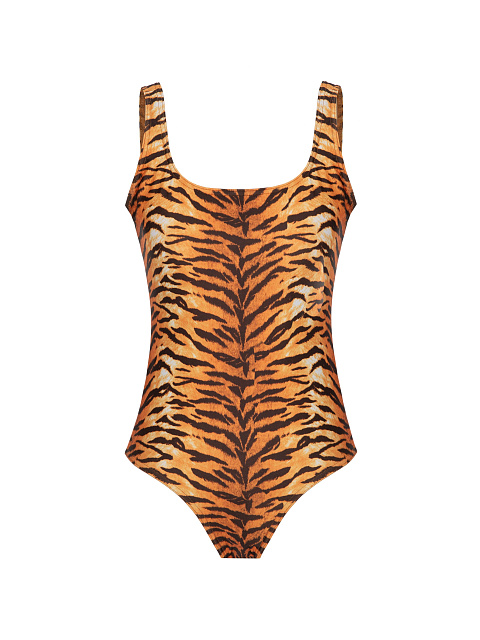 One-piece swimsuit with tiger print, 1 One-piece swimsuit with tiger print, 1
