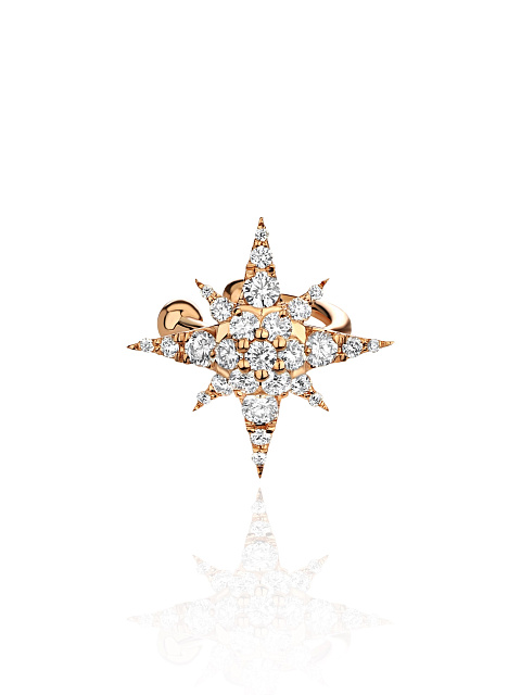 Star-shaped pink gold ear cuff with diamonds, 1