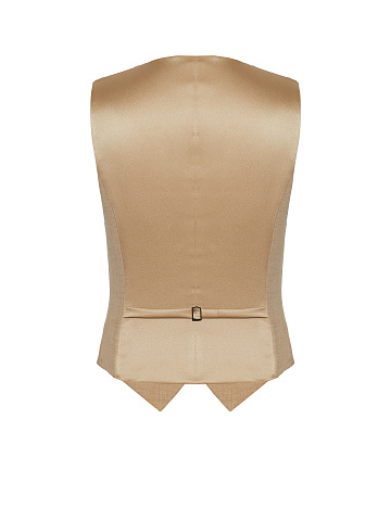 Beige Cotton & Silk Vest, 2