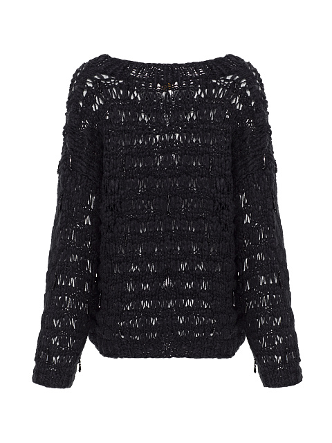 Black Beaded Cashmere Pullover, 3 Black Beaded Cashmere Pullover, 3