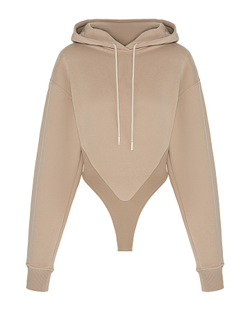 Beige footer hoodie, 1