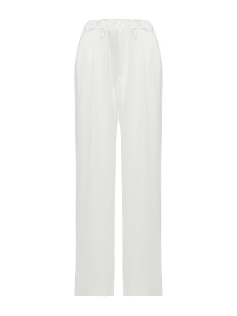 White Embroidered "Bride" Silk Pajama Set, 4 White Embroidered "Bride" Silk Pajama Set, 4