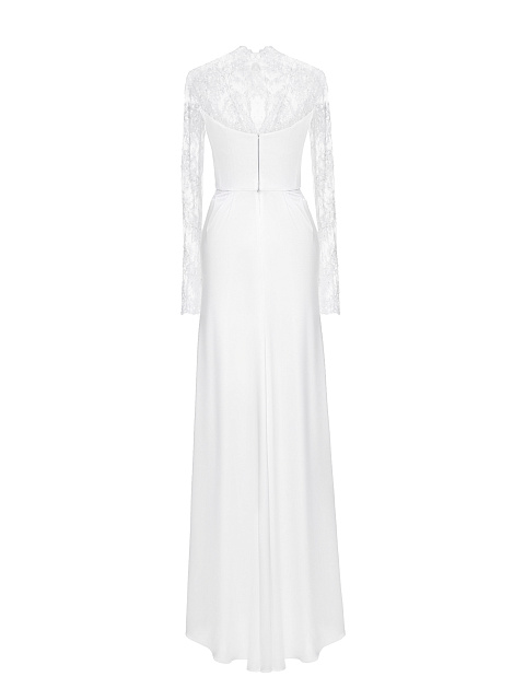 White Lace & Embroidery Silk Maxi Dress, 2 White Lace & Embroidery Silk Maxi Dress, 2