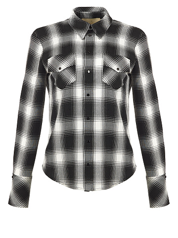 B/W Wool & Rayon Checked Shirt, 1