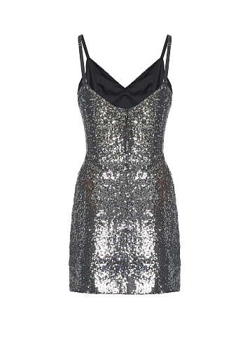 Silver Sequined Mini Dress, 2