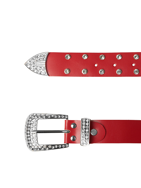 Red Rhinestone Faux Leather Belt, 2 Red Rhinestone Faux Leather Belt, 2