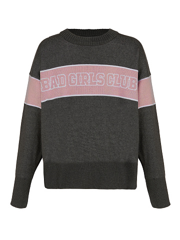 Grey & Pink Bad Girls Club Sweater, 1