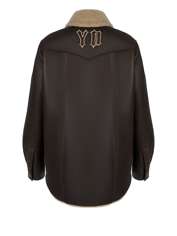 Dark Brown Leather & Shearling Jacket, 2