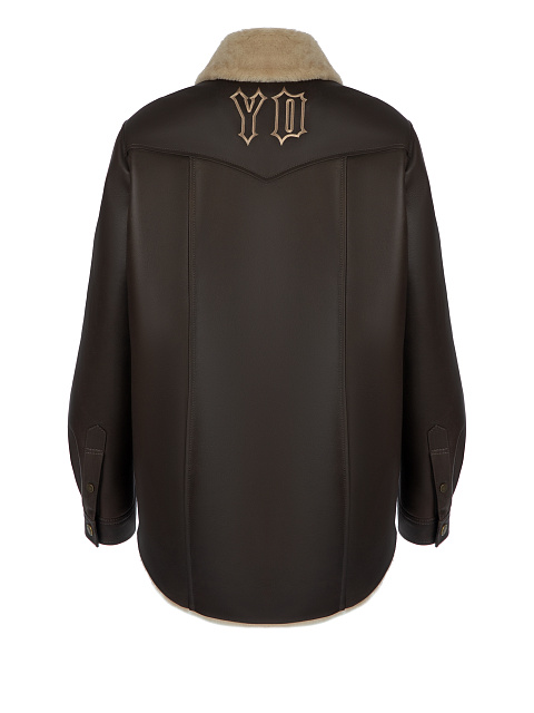 Dark Brown Leather & Shearling Jacket, 2 Dark Brown Leather & Shearling Jacket, 2