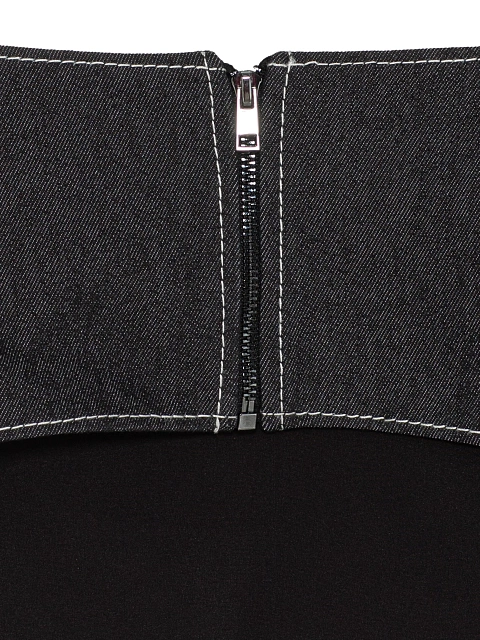 Black denim peplum belt with zipper, 4 Black denim peplum belt with zipper, 4