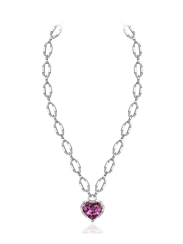 Heart-cut kunzite necklace, 1