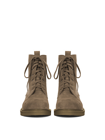 Olive Suede Lace Up Boots, 2