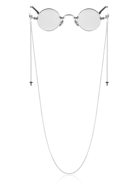 Eyeglass chain made of silver with black cubic zirconia, 1