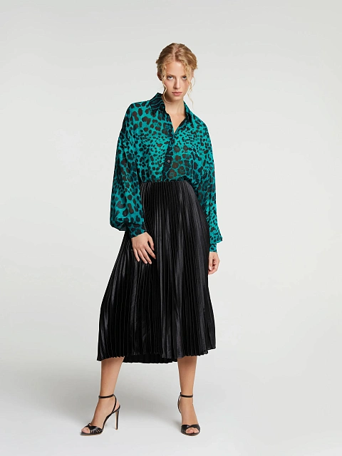 Black Pleated Midi Skirt, 2 Black Pleated Midi Skirt, 2