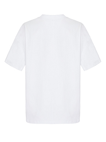 Men's White Printed Cotton T-shirt, 2