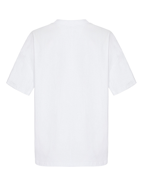 Men's White Printed Cotton T-shirt, 2
